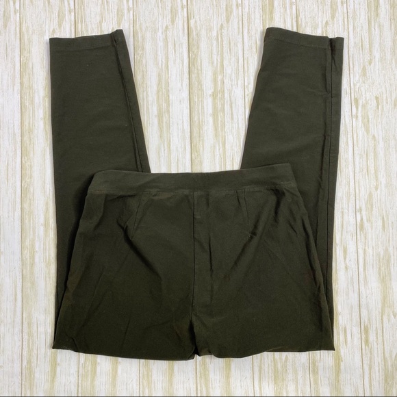 Eileen Fisher Dark Green Stretchy Pull On Cropped Pants - Picture 5 of 5